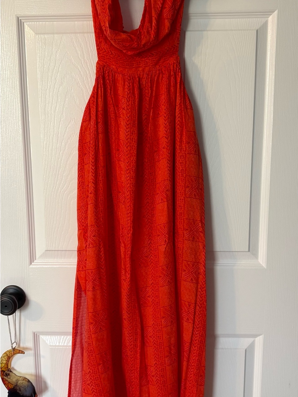 Free People Vibrant Orange Bandeau Maxi Dress